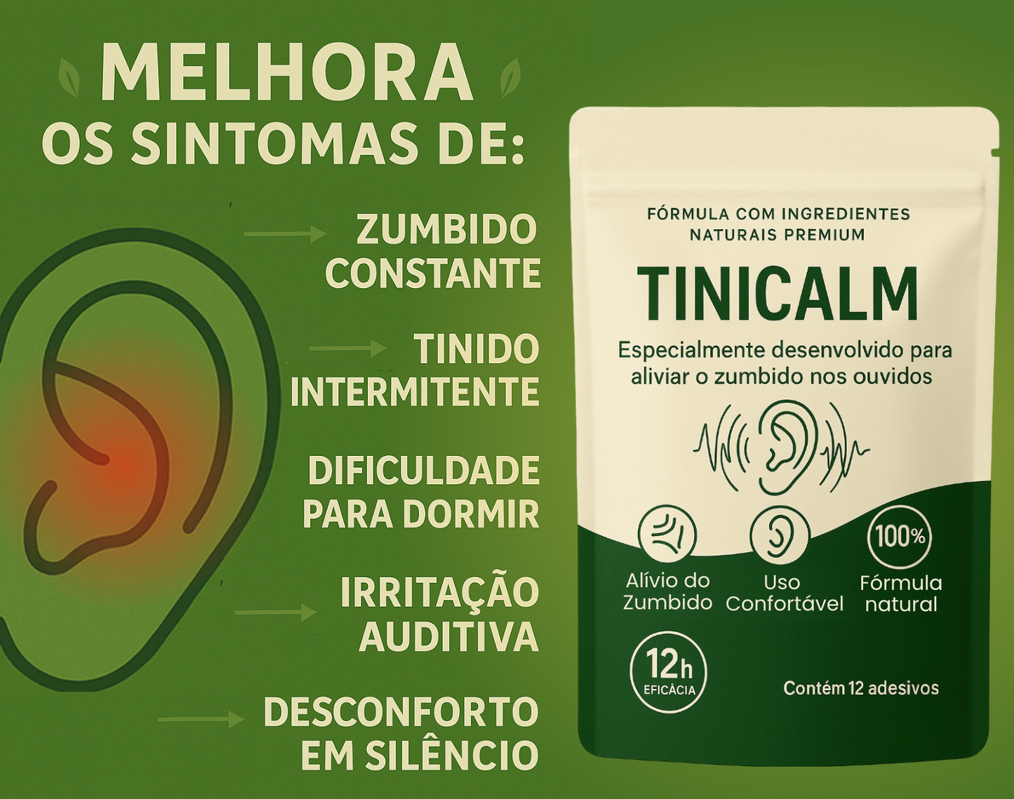 TINICALM™ – ADESIVOS NATURAIS PARA ALÍVIO DO ZUMBIDO E BEM-ESTAR AUDITIVO