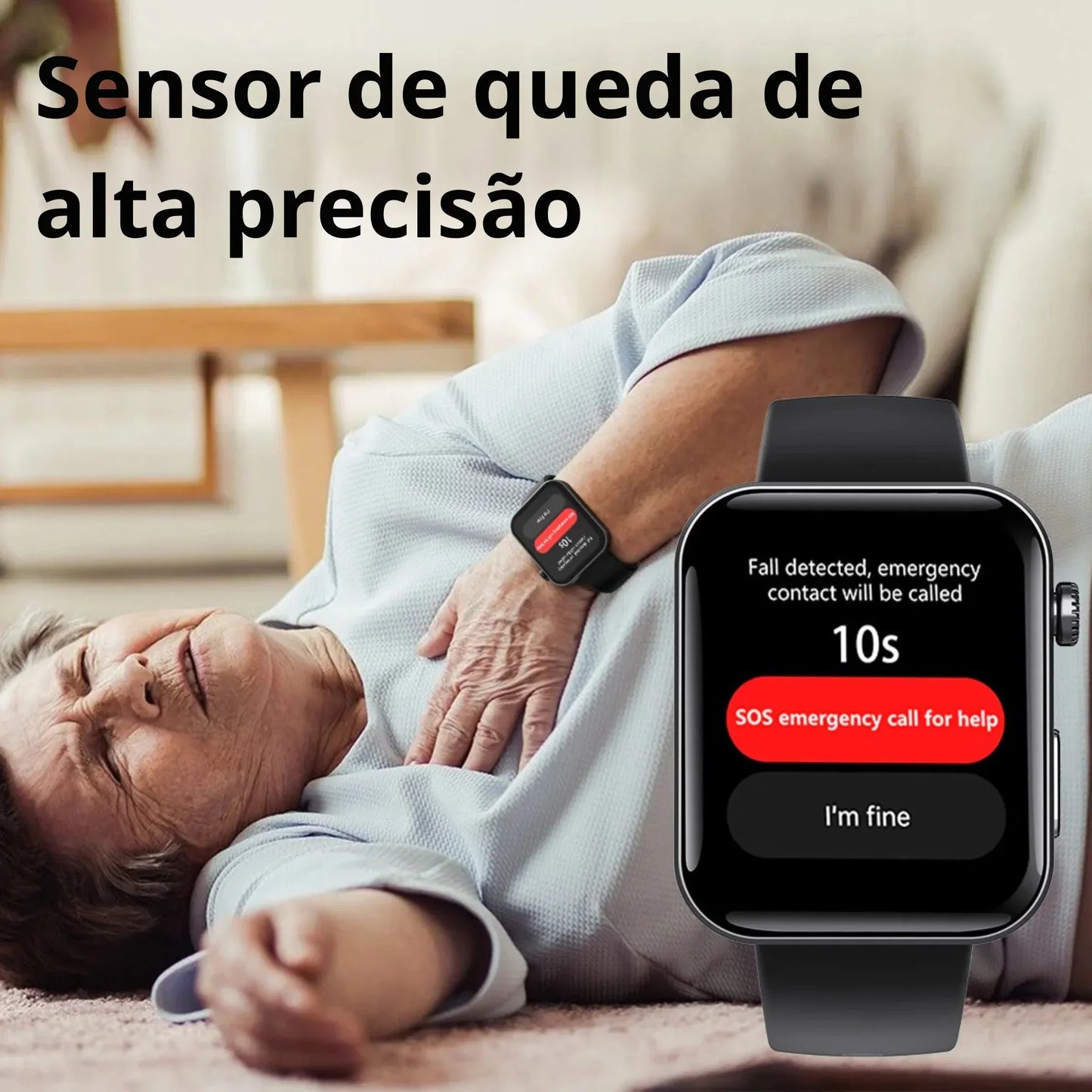 (Super Promoção) PulseMax™ Relógio Inteligente Medidor de Glicose, Frequência Cardíaca, Funções Telefónicas